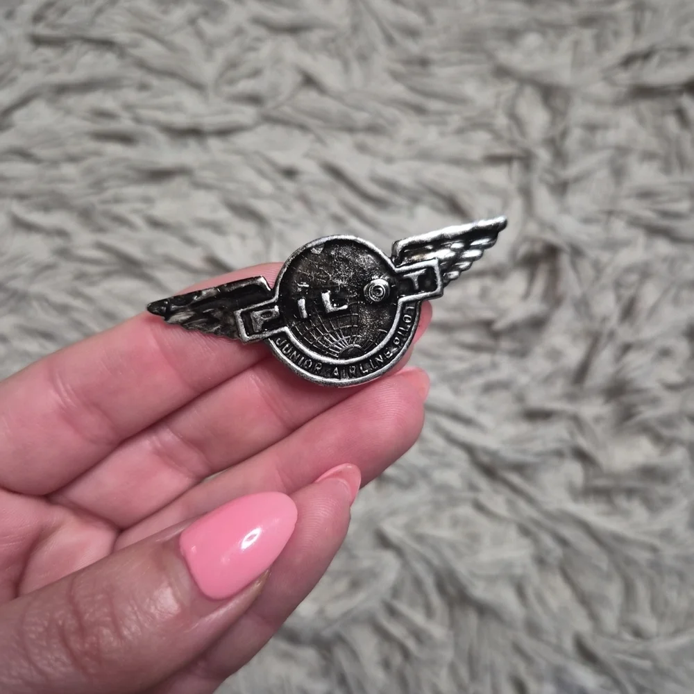 Vintage Junior Airline Pilot Metal Pin Jewelry Hong Kong Winged ✨️💫